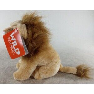 Lion Stuffed Animal Safari Toy Brown Sitting Bean Bag 10” Wild Republic